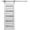 Sartodoors Sliding Closet Bi-fold Doors 48 x 96in, Matte Black Clear Glass, Sturdy Tracks Moldings Trims LUCIA2166BF-BLK-4896 - alternate 1
